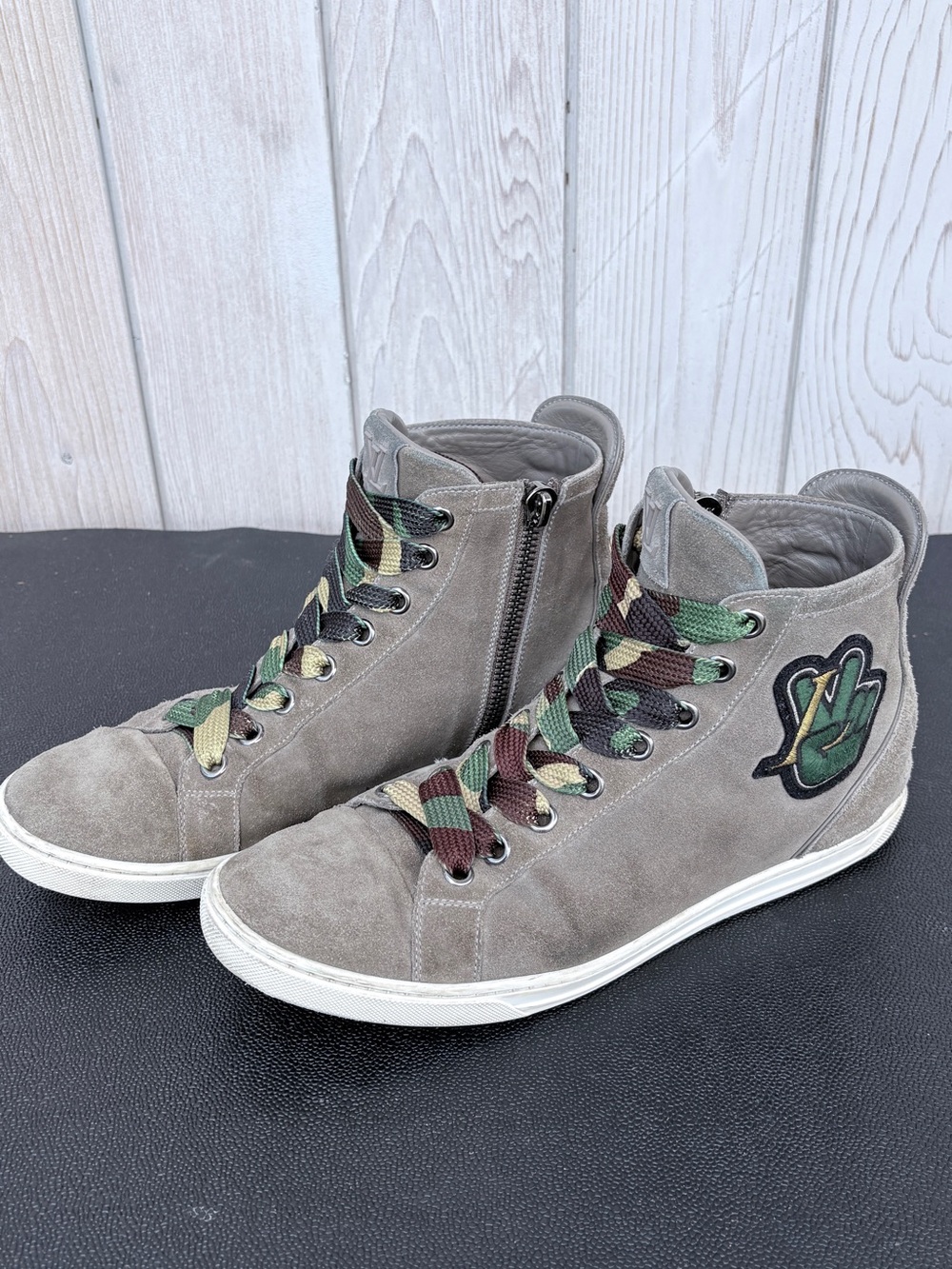 Louis Vuitton Gray Suede Sneaker